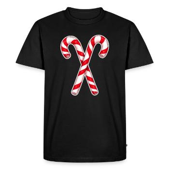Duo croisé de cannes d’orge d’orge - T-shirt Premium bio Homme - noir - Devant - Nico (187cm)