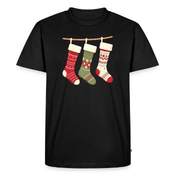 Modèle de Noël des Trois Bas, - T-shirt Premium bio Homme - noir - Devant - Nico (187cm)