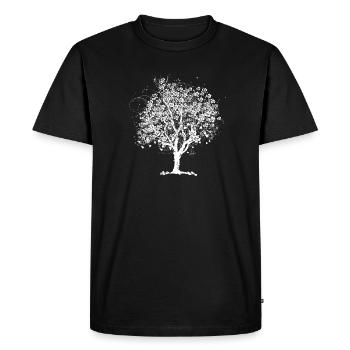 Arbre de printemps en fleurs – œuvres en noir et blanc - T-shirt Premium bio Homme - noir - Devant - Nico (187cm)