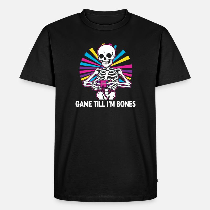 Game Till Bones Skeleton Controller - Men's Premium Organic T-Shirt - black