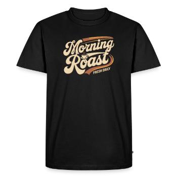 Torréfaction du matin – Café frais quotidien - T-shirt Premium bio Homme - noir - Devant - Nico (187cm)