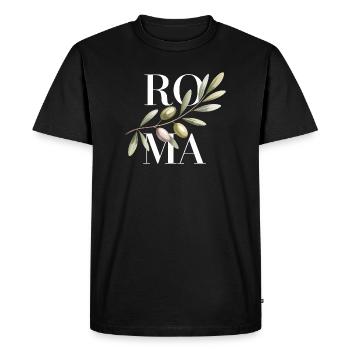 ROMA – Olive Branch - Men's Premium Organic T-Shirt - black - Front - Nico (187cm)