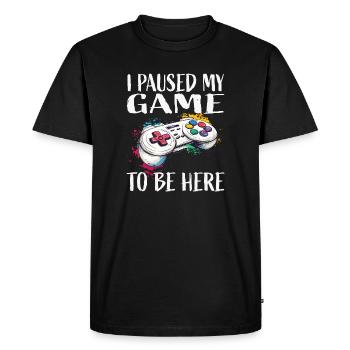 I paused my game game controller - Men's Premium Organic T-Shirt - black - Front - Nico (187cm)