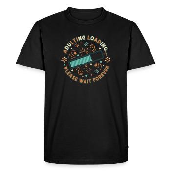 Adulting Loading Party - Men's Premium Organic T-Shirt - black - Front - Nico (187cm)
