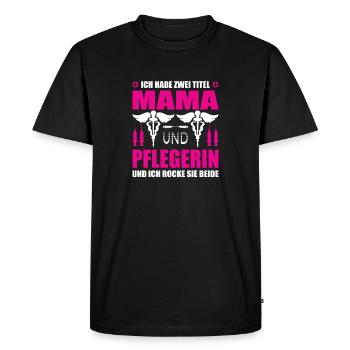 Maman et aidante - T-shirt Premium bio Homme - noir - Devant - Nico (187cm)