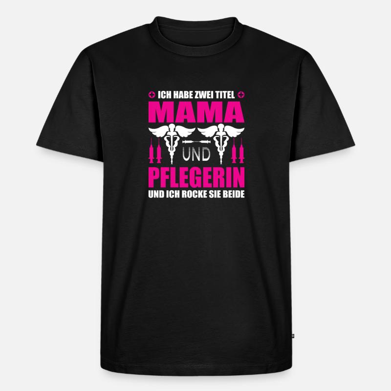 Mama und Pflegerin - Männer Premium Bio T-Shirt - Schwarz
