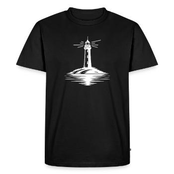 Lights on, storm out - Lighthouse Stories - Men's Premium Organic T-Shirt - black - Front - Nico (187cm)
