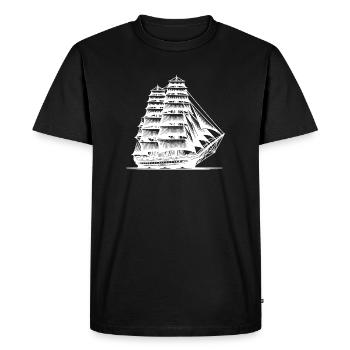 Un navire à voile vintage rêve de pure nostalgie - T-shirt Premium bio Homme - noir - Devant - Nico (187cm)