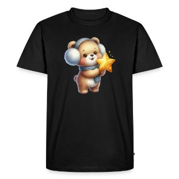 Ours douillet avec Star Wish - T-shirt Premium bio Homme - noir - Devant - Nico (187cm)