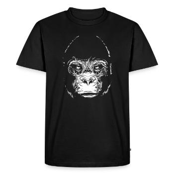 Gorille Ornement – œuvre d’art puissante en noir et blanc - T-shirt Premium bio Homme - noir - Devant - Nico (187cm)