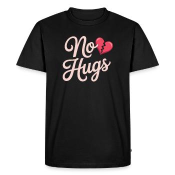 Pas de câlins s’il te plaît garde tes distances câlins antisociaux - T-shirt Premium bio Homme - noir - Devant - Nico (187cm)