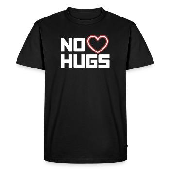 Pas de câlins s’il te plaît garde tes distances câlins antisociaux - T-shirt Premium bio Homme - noir - Devant - Nico (187cm)