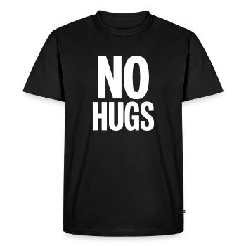 Pas de câlins s’il te plaît garde tes distances câlins antisociaux - T-shirt Premium bio Homme - noir - Devant - Nico (187cm)