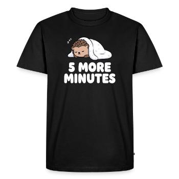 5 minutes de sommeil de plus hérisson - T-shirt Premium bio Homme - noir - Devant - Nico (187cm)