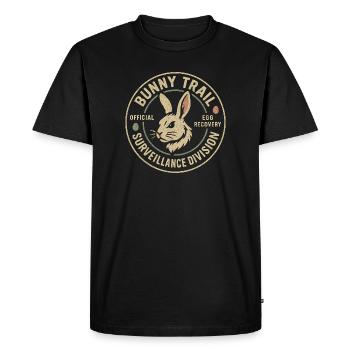 Département de surveillance du Sentier du Lapin Pâques drôle - T-shirt Premium bio Homme - noir - Devant - Nico (187cm)