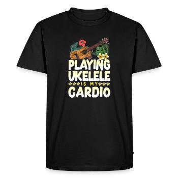 Hawaiian Ukulele Uke Playing - Men's Premium Organic T-Shirt - black - Front - Nico (187cm)