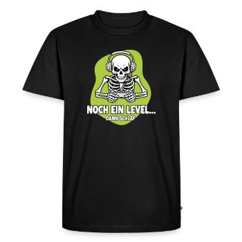 Gamer Skeleton One More Level - Men's Premium Organic T-Shirt - black - Front - Nico (187cm)