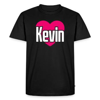 J’aime Kevin Pink Heart J’aime Kevin - T-shirt Premium bio Homme - noir - Devant - Nico (187cm)