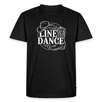 Line Dance Western Boat Sketch - Men's Premium Organic T-Shirt - black - Front - Nico (187cm)