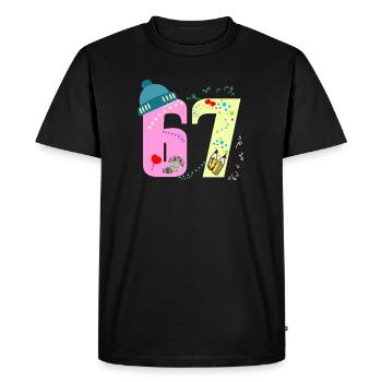 67 ft 6 7 colorful world school - Men's Premium Organic T-Shirt - black - Front - Nico (187cm)