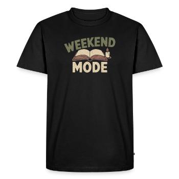 Mode du week-end – Livre et bougie douillets - T-shirt Premium bio Homme - noir - Devant - Nico (187cm)
