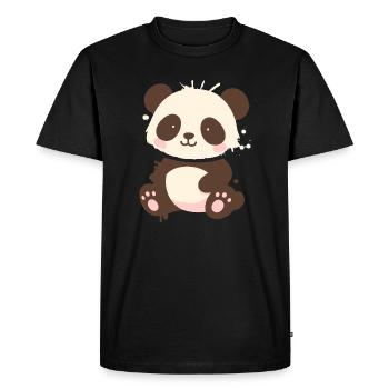 Cute Panda – Dessin animé de graffiti ludique - T-shirt Premium bio Homme - noir - Devant - Nico (187cm)