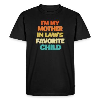 Je suis l’enfant préféré de ma belle-mère t - T-shirt Premium bio Homme - noir - Devant - Nico (187cm)