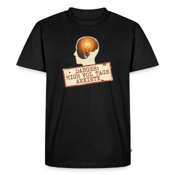 High Voltage Anxiety Warning Sign - Men's Premium Organic T-Shirt - black - Front - Nico (187cm)