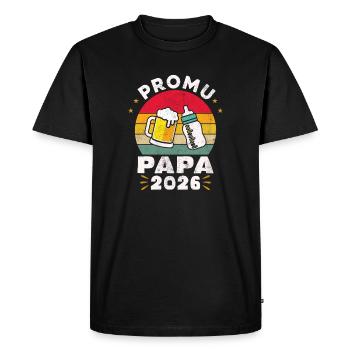 Promoted Daddy-to-be 2026 Man Pregnancy Announcement - Men's Premium Organic T-Shirt - black - Front - Nico (187cm)