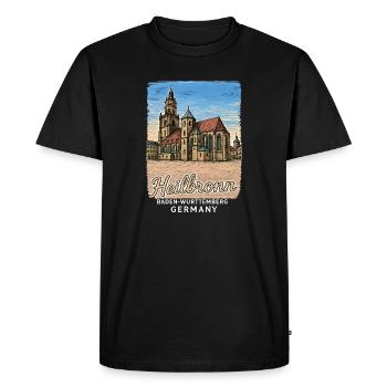 Heilbronn - T-shirt Premium bio Homme - noir - Devant - Nico (187cm)
