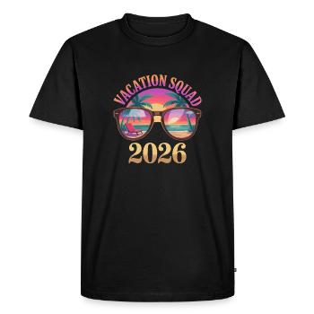 Vacances de l’équipe de vacances 2026 - T-shirt Premium bio Homme - noir - Devant - Nico (187cm)