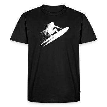 Surf dynamique Illustration Surf Surf - T-shirt Premium bio Homme - noir - Devant - Nico (187cm)