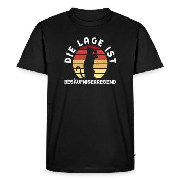 The situation is drunken, cat - Men's Premium Organic T-Shirt - black - Front - Nico (187cm)