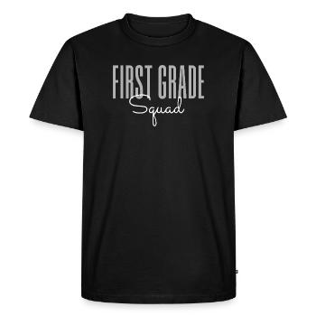 First Grade Squad – Cute Teacher & Student School - Men's Premium Organic T-Shirt - black - Front - Nico (187cm)