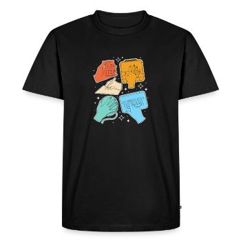 SLP Langue des Signes AAC Communication - T-shirt Premium bio Homme - noir - Devant - Nico (187cm)