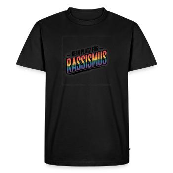 Pas de place pour le racisme - Logo Cool Pride - T-shirt Premium bio Homme - noir - Devant - Nico (187cm)