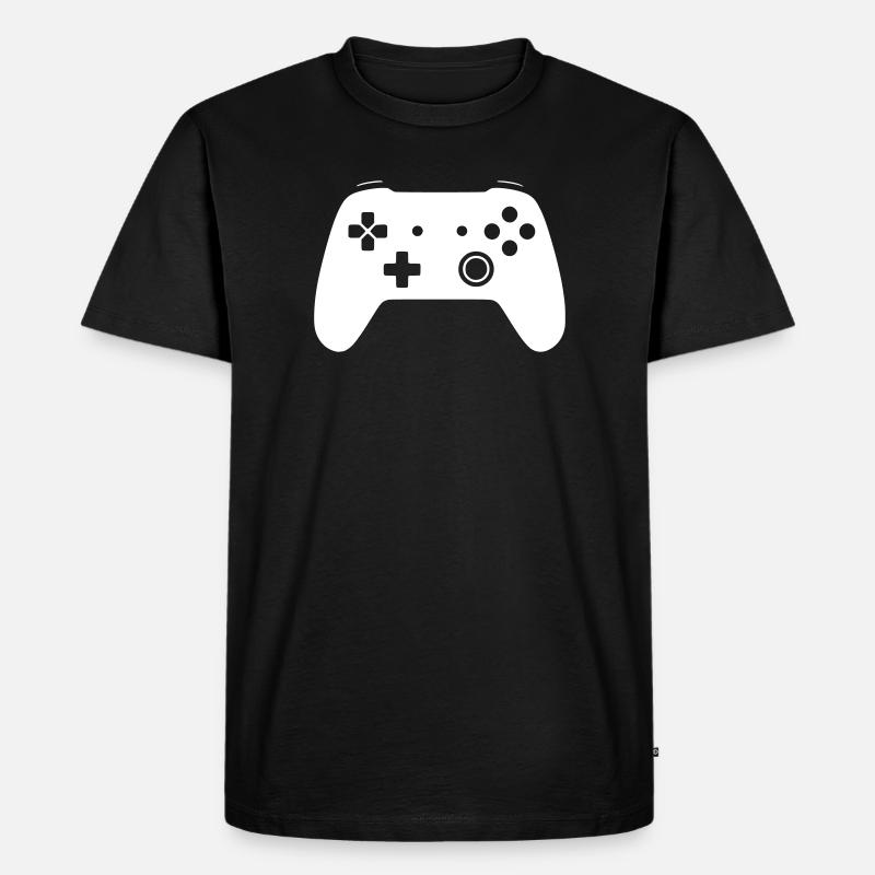 Modernes Gamepad Controller Zocken Vektor - Männer Premium Bio T-Shirt - Schwarz