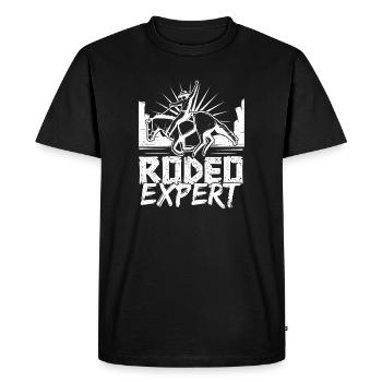 Cowboy expert en rodéo en équitation de rodéo - T-shirt Premium bio Homme - noir - Devant - Nico (187cm)