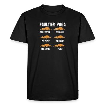 Cadeau sportif de routine de yoga paresseux - T-shirt Premium bio Homme - noir - Devant - Nico (187cm)