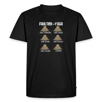Cadeau sportif de routine de yoga paresseux - T-shirt Premium bio Homme - noir - Devant - Nico (187cm)