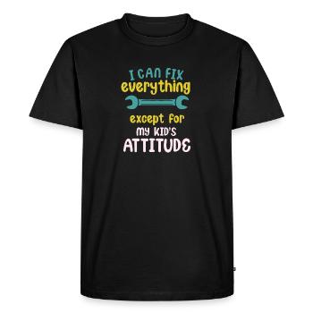 Je peux tout arranger sauf l’attitude de mon enfant - T-shirt Premium bio Homme - noir - Devant - Nico (187cm)
