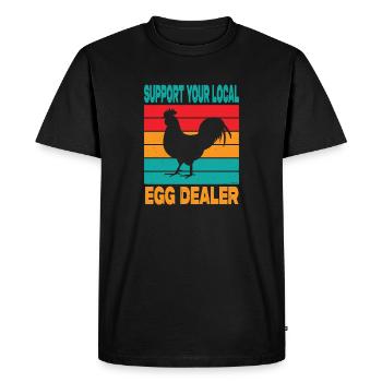 Chickens Mom Gift Chickens Dad Chicken Breeder - Men's Premium Organic T-Shirt - black - Front - Nico (187cm)
