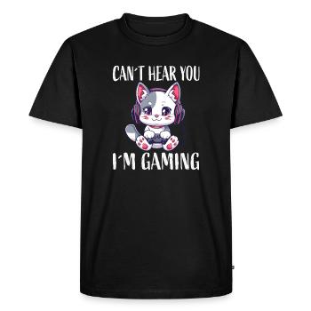 Casques pour chat de jeu - T-shirt Premium bio Homme - noir - Devant - Nico (187cm)