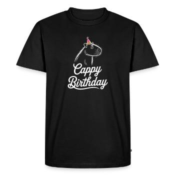 Capybara Birthday Cappy Birthday Funny Capy - Men's Premium Organic T-Shirt - black - Front - Nico (187cm)