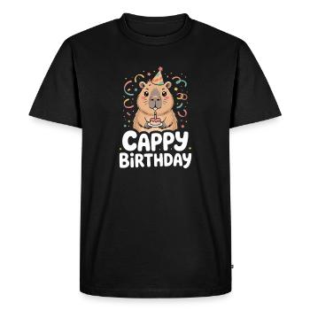 Capybara Birthday Cappy Birthday Funny Capy - Men's Premium Organic T-Shirt - black - Front - Nico (187cm)