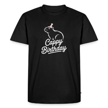 Capybara Birthday Cappy Birthday Funny Capy - Men's Premium Organic T-Shirt - black - Front - Nico (187cm)