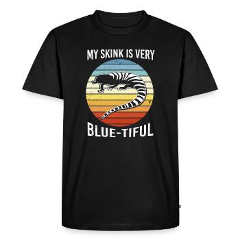 Langue bleue lézard - T-shirt Premium bio Homme - noir - Devant - Nico (187cm)