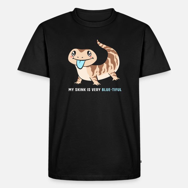 Blau Zunge Eidechse - Männer Premium Bio T-Shirt - Schwarz