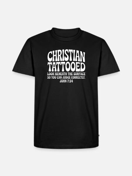 Christian Tattooed Look Beneath Surface - Men's Premium Organic T-Shirt - black