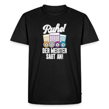 Bingo Player Rest The Master Announces Bingo - Men's Premium Organic T-Shirt - black - Front - Nico (187cm)